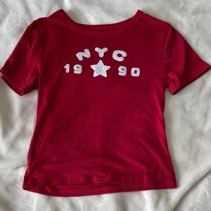T.J.Maxx Red Short Sleeve Tee with NYC Print